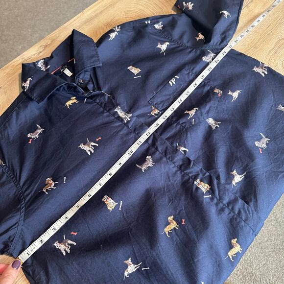 Joules Amilla Dog Print Button Front Cotton Long Sleeve Navy US 10 - Picture 13 of 14